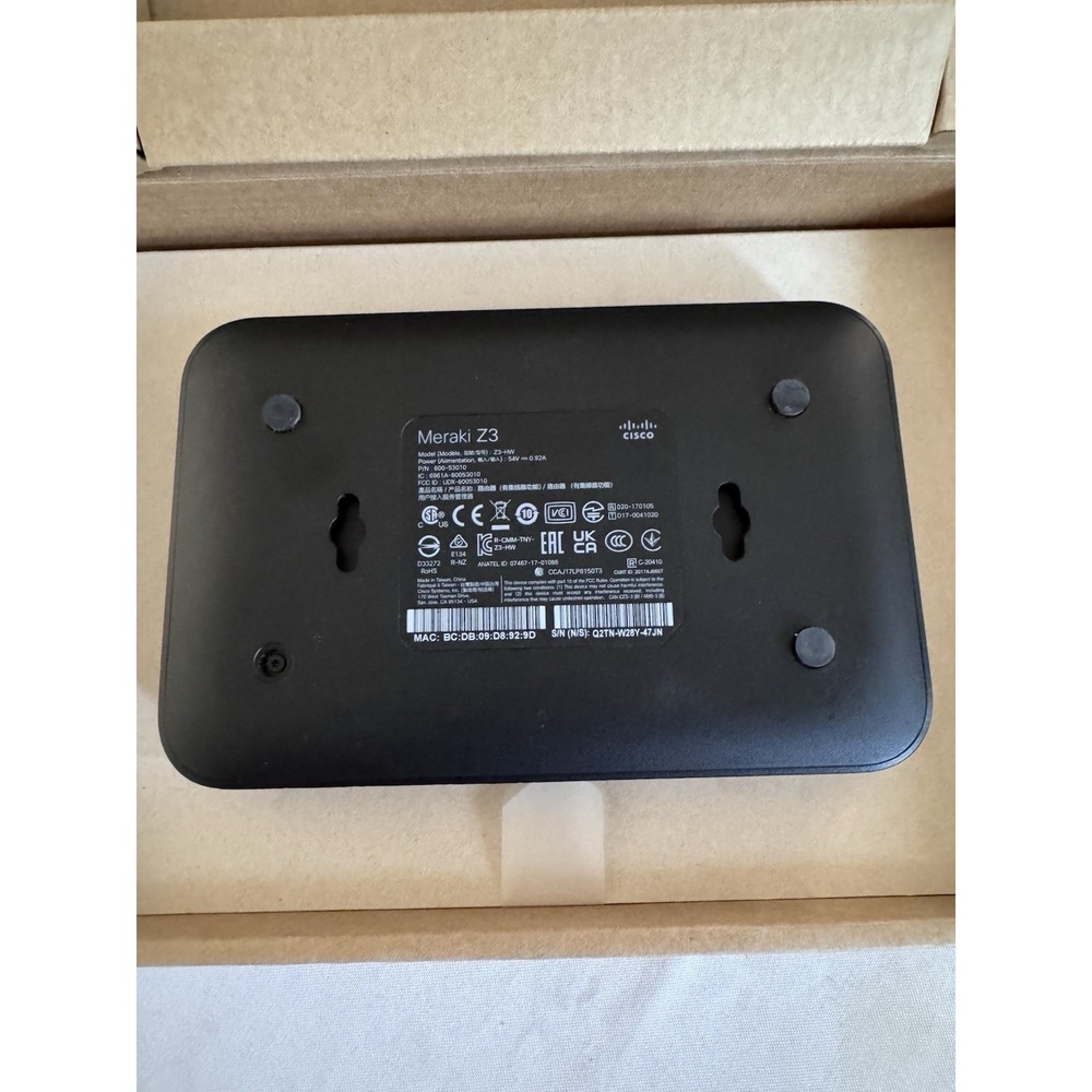 Cisco Meraki Z3-HW Cloud Managed  Firewall VPN  Unclaimed No Ac Adapter